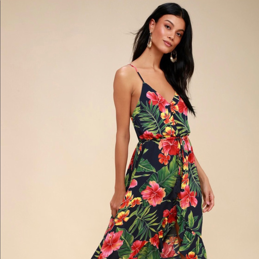 Lulus Like New XS High-Low Floral Dress